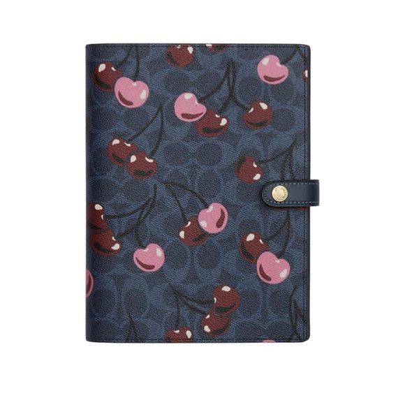 Coach | Office | Coach Notebook In Signature Canvas With Cherry Print ...